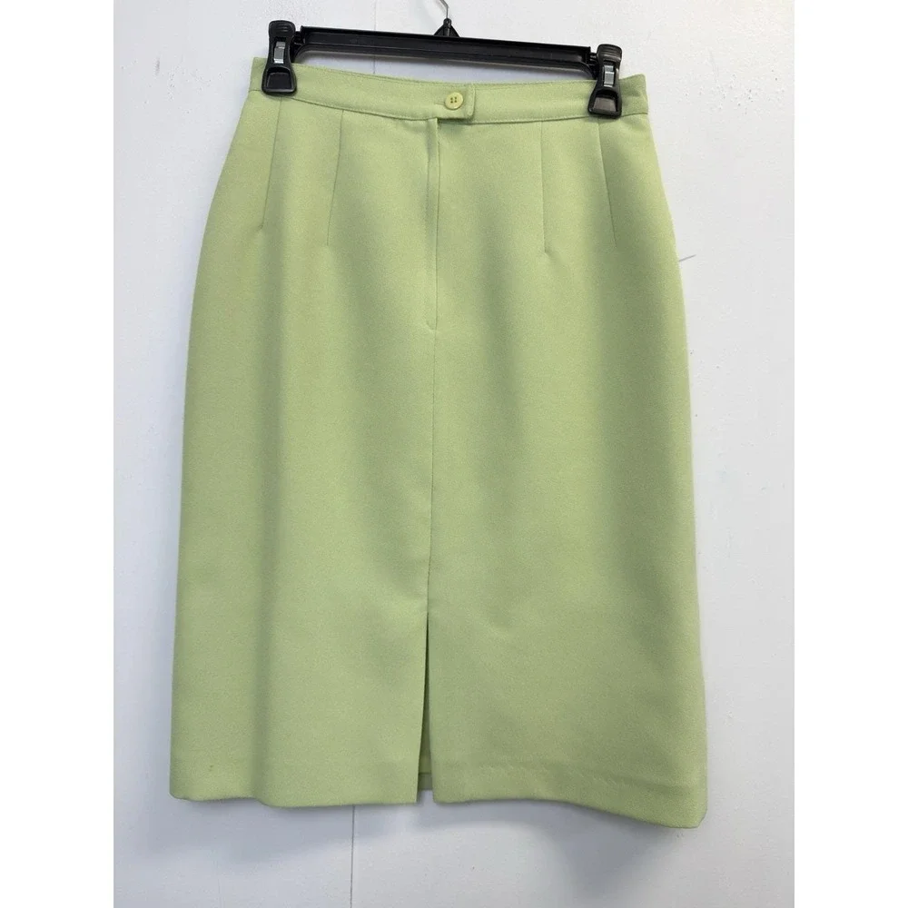 Classic Double-Breasted Green Blazer & Skirt Suit